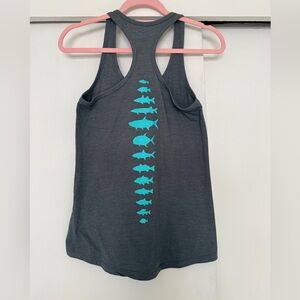 REP YOUR WATER TANK TOP TURQUOISE FISH ON BACK SIZE SMALL